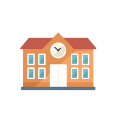 School Building Icon Flat Degree Education