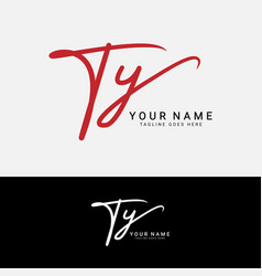 T Y Ty Initial Letter Logo Alphabet Signature