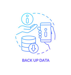 Back Up Data Blue Gradient Concept Icon