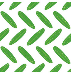 Green Cucumbers Pickles Seamless Pattern