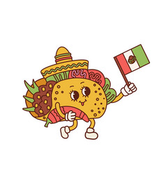 Taco Retro Cartoon Style Mascot Logo Design Latin