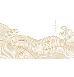 Abstract Landscape With Japanese Wave Pattern