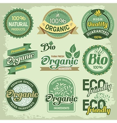 Green eco labels Royalty Free Vector Image - VectorStock