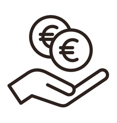 Hand Holding Euro Save Money Icon Salary Money