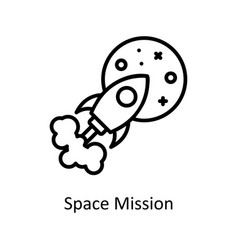 Space Mission Outline Icon Design