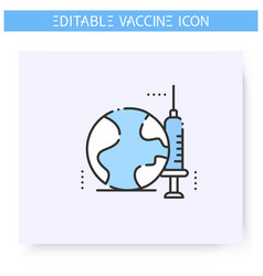 Vaccine For World Line Icon Editable