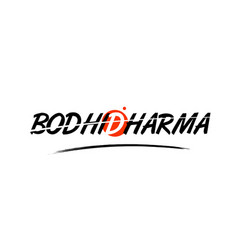 Bodhidharma Word Text Logo Icon With Red Circle