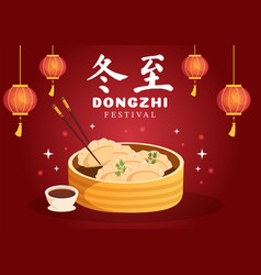 Dongzhi Or Winter Solstice Festival Template Hand