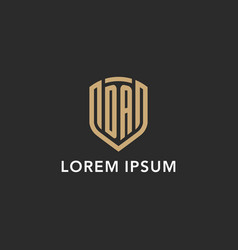 Luxury Da Logo Monogram Shield Shape Monoline