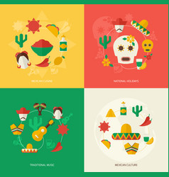 Mexico Flat Icons Set