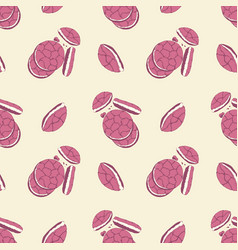 Strawberry Cookies Seamless Pattern With Pink