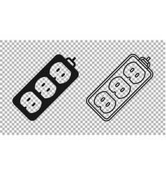 Black Electric Extension Cord Icon Isolated