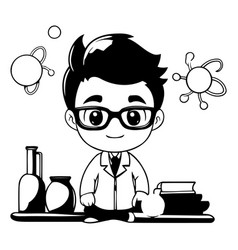 Boy Student With Science Supplies In The