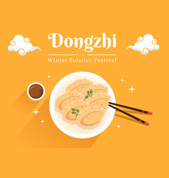 Dongzhi Or Winter Solstice Festival Template Hand