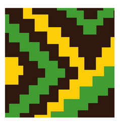 Green Yellow Stair Kente Composition