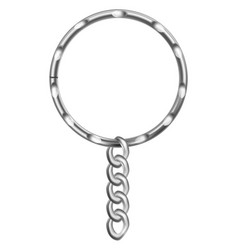 Metal Keyring Mockup Realistic Round Keychain