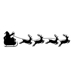 Santa Claus On Sleigh And His Reindeers