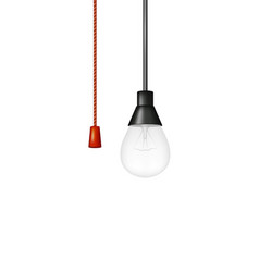 Hanging Light Bulb With Red Cord Switch