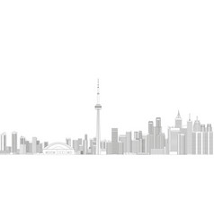 Toronto Cityscape Line Art Style Detailed