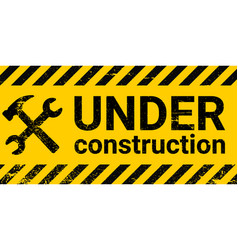 Under Construction Site Banner Sign Black