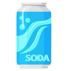 Cartoon Soda Can Icon Blue Fizzy Drink