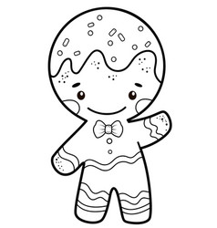 Christmas Coloring Book Or Page Gingerbread Man