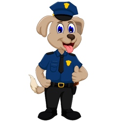 Cute Police Dog Cartoon Thumb Up