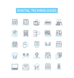 Digital Technologies Line Icons Set