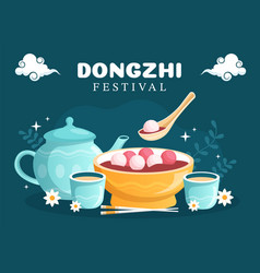 Dongzhi Or Winter Solstice Festival Template Hand