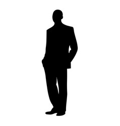 Man In Suit Black Silhouette On White Background