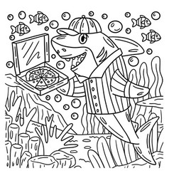 Pizza Shark Coloring Page For Kids