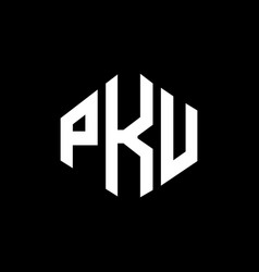 Pku Letter Logo Design With Polygon Shape