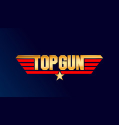 Top Gun Golden Typography Icon Topgun Lettering