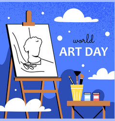 World Art Day Sticker Concept