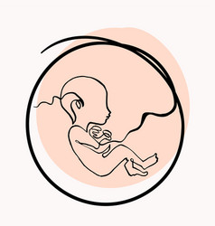 Infant In The Womb Single Line Drawing