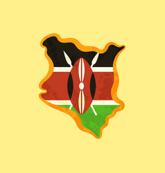 Kenya - Map Colored With Kenyan Flag