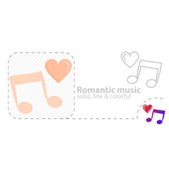 Romantic Music Isolated Flat Music Line