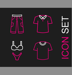 Set Line T-shirt Swimsuit Shirt And Pants Icon