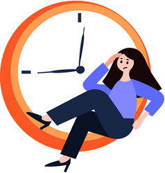 A Woman Tired From Work In Flat Style Isolated