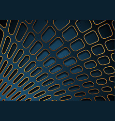 Blue And Bronze Papercut 3d Grid Abstract