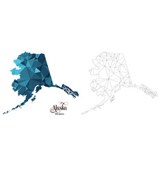 Low Poly Map Of Alaska State Usa Polygonal Shape