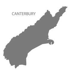 Canterbury New Zealand Map Grey