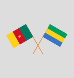 Crossed Flags Of Gabon And Cameroon