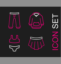 Set Line Skirt Swimsuit Hoodie And Pants Icon