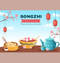 Dongzhi Or Winter Solstice Festival Template Hand