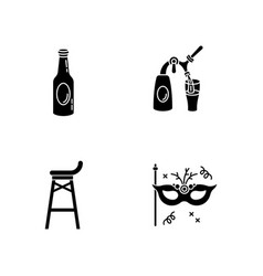 Entertainment Venue Black Glyph Icons Set