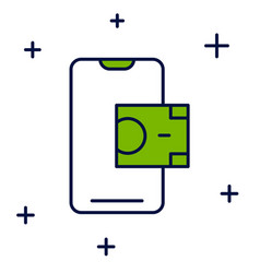 Filled Outline Mobile Banking Icon Isolated On