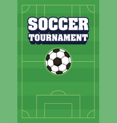 Football Soccer Sport Poster With Camp And Balloon