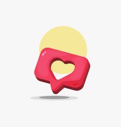 Heart Shape Social Media Notification Icon Design