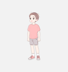 Korean Anime Style Boy Full Length Standing Asian